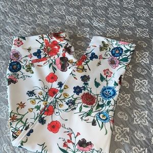 Kelly by Clinton Kelly Printed Ponte Crop Pants White Floral Size PS